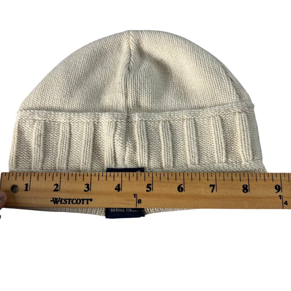 Karl Kani Vintage Beanie Hat Mens OS Ivory Ribbed Knit Y2K Streetwear Skater - Picture 8 of 11